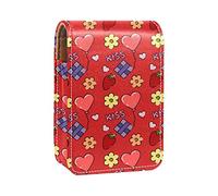 Estuche de lápiz labial personalizado, bolsa de maquillaje portátil, bolsa de cosméticos, soporte para lápiz labial, organizador de maquillaje, día de San Valentín, beso, amor, globo de fresa, Varios colores, 9.5x2x7 cm/3.7x0.8x2.7 in