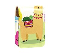 Estuche de lápiz labial personalizado, bolsa de maquillaje portátil, bolsa de cosméticos, soporte para lápiz labial, organizador de maquillaje, lindo árbol de alpaca, llama, tortuga, Varios colores, 9.5x2x7 cm/3.7x0.8x2.7 in