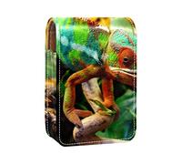 Estuche de lápiz labial personalizado, bolsa de maquillaje portátil, bolsa de cosméticos, soporte para lápiz labial, organizador de maquillaje colorido camaleón lagartos, Varios colores, 9.5x2x7 cm/3.7x0.8x2.7 in