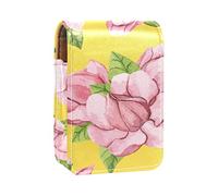 Estuche de lápiz labial personalizado, bolsa de maquillaje portátil, bolsa de cosméticos, soporte para lápiz labial, organizador de maquillaje, flor de magnolia dibujada a mano, Varios colores, 9.5x2x7 cm/3.7x0.8x2.7 in