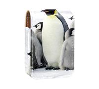 Estuche de lápiz labial personalizado, bolsa de maquillaje portátil, bolsa de cosméticos, soporte para lápiz labial, organizador de maquillaje, lindo pingüino, madre, pingüinos pequeños, Varios colores, 9.5x2x7 cm/3.7x0.8x2.7 in
