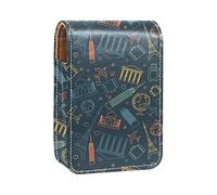 Estuche de lápiz labial personalizado, bolsa de maquillaje portátil, bolsa de cosméticos, soporte para lápiz labial, organizador de maquillaje, día mundial del turismo, colorido Torre Eiffel oscura-01, Varios colores, 9.5x2x7 cm/3.7x0.8x2.7 in