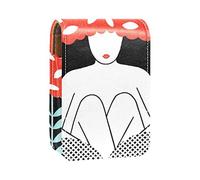 Estuche de lápiz labial personalizado, bolsa de maquillaje portátil, bolsa de cosméticos, soporte para lápiz labial, organizador de maquillaje, galería de amor astrología, Varios colores, 9.5x2x7 cm/3.7x0.8x2.7 in
