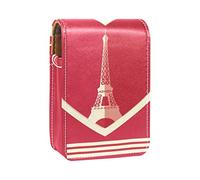 Estuche de lápiz labial personalizado portátil bolsa de maquillaje bolsa de cosméticos soporte de lápiz labial organizador de maquillaje Love Paris tarjeta de corazón, Varios colores, 9.5x2x7 cm/3.7x0.8x2.7 in