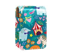 Estuche de lápiz labial personalizado portátil bolsa de maquillaje bolsa de cosméticos soporte lápiz labial organizador de maquillaje animales circos, Varios colores, 9.5x2x7 cm/3.7x0.8x2.7 in