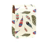 Estuche de lápiz labial personalizado portátil bolsa de maquillaje bolsa de cosméticos soporte lápiz labial organizador de maquillaje colorido boho pluma, Varios colores, 9.5x2x7 cm/3.7x0.8x2.7 in