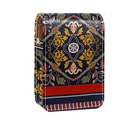 Estuche de lápiz labial personalizado portátil bolsa de maquillaje bolsa de cosméticos soporte lápiz labial organizador de maquillaje boho patrón de flores, Varios colores, 9.5x2x7 cm/3.7x0.8x2.7 in