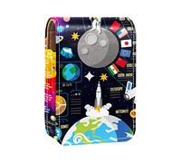 Estuche de lápiz labial personalizado portátil bolsa de maquillaje bolsa de cosméticos soporte lápiz labial organizador de maquillaje espacio 3D Galaxy New Horizons Universe, Varios colores, 9.5x2x7 cm/3.7x0.8x2.7 in