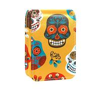 Estuche de lápiz labial personalizado portátil bolsa de maquillaje bolsa de cosméticos soporte lápiz labial organizador de maquillaje gótico punk boho calavera cabeza flor, Varios colores, 9.5x2x7 cm/3.7x0.8x2.7 in