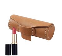 Estuche de lápiz labial, portátil cilíndrico, 1,57 x 3,15 pulgadas Soft and Protective Sleeve, Versatile Beauty Organizer, Compact Travel Pouch for Women, Girls, Brown, marrón claro, Se référer au