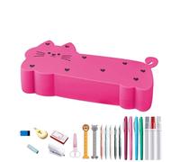 Estuche de lápiz Suave - de lápices de Silicona en Forma de Gato lápiz de Silicona Estuche Organizador Escritorio Almacenamiento Escuela Suministros Maestro Estudiante niños Adolescentes, Pink