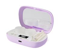 Estuche de limpieza de lentes de contacto de viaje, contenedor de espejo recargable, dispositivo de lavado multimodo, de maquillaje de rutina para adolescentes, apartamento, estudio, escritorio