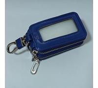 Estuche de llaves de con cremallera para coche, capa exterior de cuero auténtico, estuche de llave de piel sintética , cadena para llaves, gran capacidad, adecuado para hombres como para mujeres