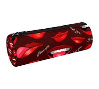 Estuche de lona con diseño de labios Bad Girl para lápices, monedero, bolsa de maquillaje para estudiantes, papelería, escuela, oficina, almacenamiento, Multi#03, 20x6.3cm/7.9x2.5in, Estuches para lápices