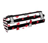 Estuche de lona con diseño de labios Bad Girl para lápices, monedero, bolsa de maquillaje para estudiantes, papelería, escuela, oficina, almacenamiento, Multi#06, 20x6.3cm/7.9x2.5in, Estuches para lápices