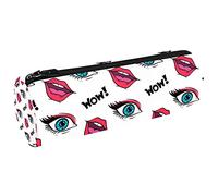 Estuche de lona con diseño de labios Bad Girl para lápices, monedero, bolsa de maquillaje para estudiantes, papelería, escuela, oficina, almacenamiento, Multi#04, 20x6.3cm/7.9x2.5in, Estuches para lápices