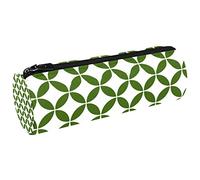 Estuche de lona con patrón geométrico verde japonés tradicional y geométrico para lápices, monedero, bolsa de maquillaje para estudiantes, papelería, escuela, oficina, almacenamiento, Multi#01, 20x6.3cm/7.9x2.5in, Estuches para lápices
