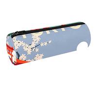 Estuche de lona con patrón geométrico verde japonés tradicional y geométrico para lápices, monedero, bolsa de maquillaje para estudiantes, papelería, escuela, oficina, almacenamiento, Multi#02, 20x6.3cm/7.9x2.5in, Estuches para lápices