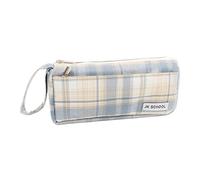 Estuche de lona de 2 capas para bolígrafos, gran capacidad, para estuche, cierre de cremallera, cierre de botón, para estudiantes, estuches grandes y bolsas o adultos