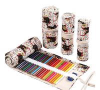 Estuche de lona ligero perfecto para estudiantes y profesionales para almacenar sus suministros de papelería, Lucky Cat 36 agujeros