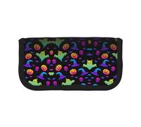 Estuche de lona para lápices con diseño de fantasma de Halloween de arco iris, almacenamiento organizado para viajes y uso diario, estuche de maquillaje