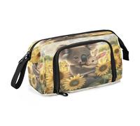 Estuche de lona para lápices de gran capacidad, bolsa de maquillaje para oficina, universidad, escuela, niños, adolescentes, estudiantes, koala, Coala, Talla única, Caricatura