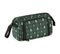 Estuche de lona para lápices de gran capacidad, para oficina, universidad, escuela, niños, adolescentes, estudiantes, patrón de calavera, Patrón de calavera de telaraña, Talla única, Caricatura