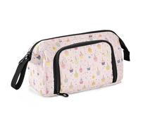 Estuche de lona para lápices de gran capacidad, para oficina, universidad, escuela, niños, adolescentes, estudiantes, velas, patrón de pastel, Patrón de tarta de vela, Talla única, Caricatura