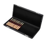 Estuche de madera para cañas de oboe, exquisita funda, estuche para cañas, caja de cañas de madera y cuero sintético para oboe, caja de cañas sólidas, caja de(20 sticks)