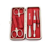 Estuche de manicura Erbe Solingen Siena con cierre de broche rojo