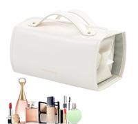 Estuche de maquillaje con compartimentos, estuche de maquillaje de viaje - organizador de enrollable 4 en 1, gran capacidad de viaje | asas portátiles, organizador de estuche