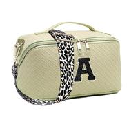 Estuche de Maquillaje con de Letras Chenille, Gran Bolsa de Maquillaje | Estuche de Maquillaje Impermeable portátil de Gran Capacidad, Neceser de Aseo Multiusos para mamá, damisela de hon, Verde