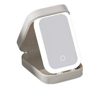 Estuche de Maquillaje con Espejo Iluminado,Organizador de Maquillaje LED portátil con Soporte para cosméticos con Espejo - de Almacenamiento a Prueba de Polvo con asa para Viajes de excursión