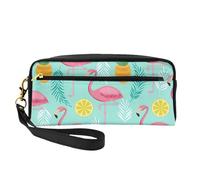 Estuche de maquillaje con estampado de flamenco rosa para niñas, estudiantes, bolsa de cosméticos para escuela, oficina, viajes