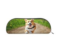 Estuche de maquillaje con estampado de fresa, estuche de maquillaje, bolsa de almacenamiento de viaje, neceser de aseo, estuche de lápices, estuche de lápices, Corgi mignon, One Size, Corgi mignon
