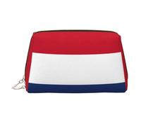 Estuche de maquillaje de mano con estampado de bandera holandesa, espacioso organizador de artículos de tocador diseñado para brochas y artículos de tocador, Gold, One Size