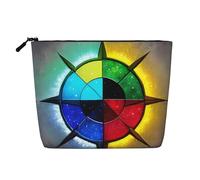 Estuche de Maquillaje de una Sola Capa con Aspecto de Lino y Cremallera Que Brilla en Todas Las direcciones para Satisfacer Tus Necesidades diarias o de Viaje