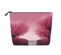 Estuche de Maquillaje de una Sola Capa con Aspecto de Lino y Cremallera Romantic Vibes Que Cubre Tus Necesidades diarias o de Viaje