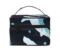 Estuche de Maquillaje de Viaje para Mujer, Organizador de cosméticos Grande con diseño de tiburón Martillo en Acuarela