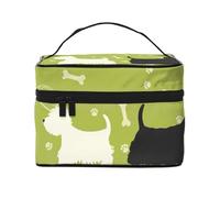 Estuche de Maquillaje de Viaje para Mujer, Organizador de cosméticos Grande, diseño de Silueta de Perro, Scottie Westie