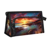 Estuche de maquillaje de viaje para mujeres y hombres, bolsa de aseo para la mañana, playa tropical, bolsa de baño, bolsa de ducha, organizador, color, L, organizador de bolsas, color, large,