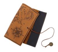 Estuche de Maquillaje Enrollable Vintage de Piel Sintética | Patrón Mapa del Tesoro, Limpieza Sencilla, Uso Diario y Manualidades, para Brochas y Rotuladores