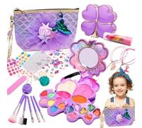 Estuche de maquillaje infantil, estuche cosmético de 26 piezas con tema de lavable | Maquillaje lavable para niña, idea de regalo de cumpleaños, Navidad, disfraz de de 3 12 años