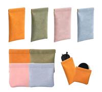 Estuche de maquillaje pequeño de 8 piezas, bolsa de maquillaje de bolsillo, bolsa de almacenamiento con cierre a presión de 2 tamaños, mini bolsa de maquillaje de cierre automático para lápiz labial