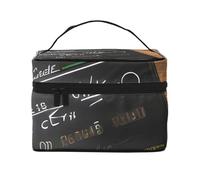 Estuche de maquillaje portátil de viaje con estampado de tablillas de películas, versátil con cremallera para bolsa de maquillaje, poliéster de gran capacidad, color negro, talla única, Negro, One