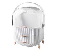 Estuche de maquillaje portátil multifunción de viaje, transparente, organizador de maquillaje, color blanco, White, 37x25x18.5cm, como se muestra en la