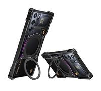 Estuche de metal sin marco con disipación de calor compatible con ZTE Nubia RedMagic 9S Pro / Red Magic 9S Pro PLUS con soporte magnético MagSafe y cubierta protectora de lente(Black purple,For 9S Pro