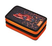 Herlitz TriCase - Estuche con diseño de 31 Piezas, Naranja Negro, Estuche Escolar