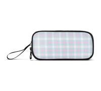 Estuche de nailon para lápices de ajedrez azul en polvo, de alta capacidad, con cremallera, de malla, bolsa de papelería para adolescentes de oficina