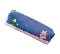 Estuche de Navidad - Estuche de Navidad, estuche de Navidad | Lindo neceser de maquillaje con cremallera, gran bolsa de Navidad, bolsa de papelería duradera para el hogar, escuela, viajes, Ski Bear
